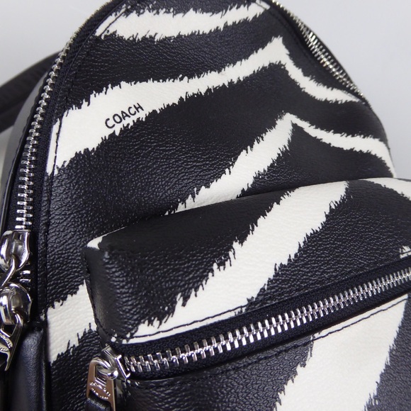 Coach Mini Charlie Backpack Zebra Print Leather - Picture 4 of 13